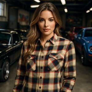 Dixxon Flannel Plaid Button Down Shirt Womens M Red Black Snap On Tools Ltd Ed